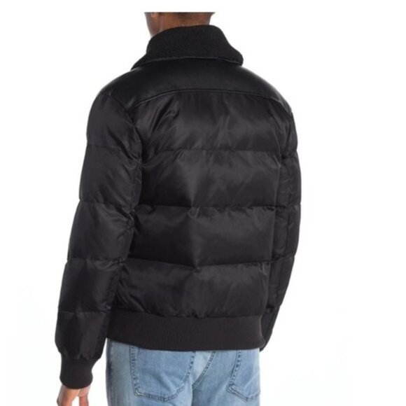 Slate & Stone Faux Shearling Puffer Bomber Jacket - Picture 2 of 8